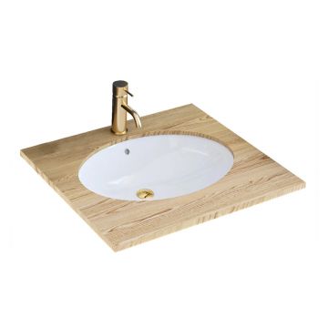 Lavoar incastrat Rea Nel oval finisaj alb lucios 48 cm