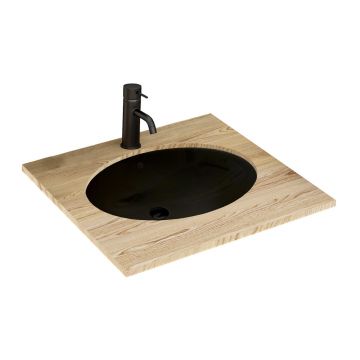 Lavoar incastrat Rea Nel oval finisaj negru lucios 48 cm