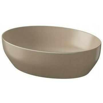 Lavoar pe blat asimetric maro mat Cersanit Larga Rocklite 50 cm