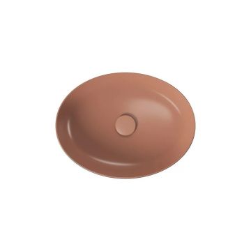 Lavoar pe blat asimetric rosu mat Cersanit Larga Rocklite 50 cm