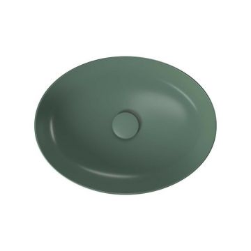 Lavoar pe blat asimetric verde mat Cersanit Larga Rocklite 50 cm
