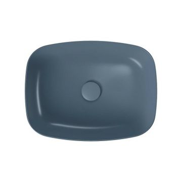Lavoar pe blat dreptunghiular albastru mat Cersanit Larga Rocklite 50 cm