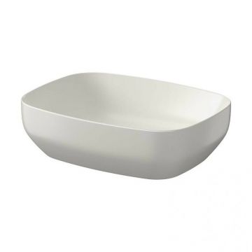 Lavoar pe blat dreptunghiular gri mat Cersanit Larga Rocklite 50 cm