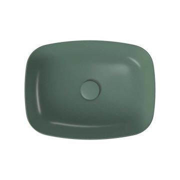 Lavoar pe blat dreptunghiular verde mat Cersanit Larga Rocklite 50 cm