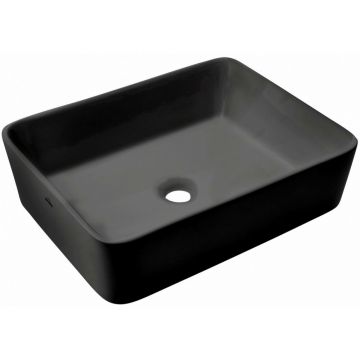 Lavoar pe blat negru mat Invena Paros 47 cm
