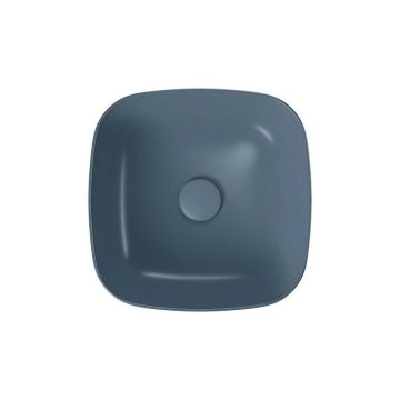 Lavoar pe blat patrat albastru mat Cersanit Larga Rocklite 38 cm