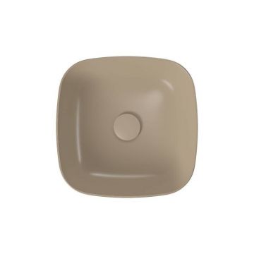 Lavoar pe blat patrat maro mat Cersanit Larga Rocklite 38 cm