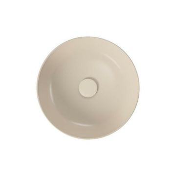 Lavoar pe blat rotund bej mat Cersanit Larga Rocklite 40 cm