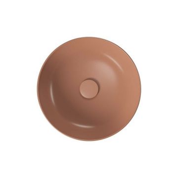 Lavoar pe blat rotund rosu mat Cersanit Larga Rocklite 40 cm