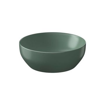 Lavoar pe blat rotund verde mat Cersanit Larga Rocklite 40 cm