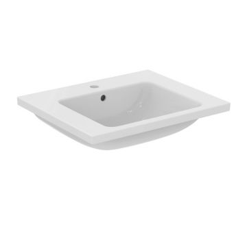 Lavoar suspendat Ideal Standard i.life B alb lucios 61 cm cu orificiu baterie si preaplin