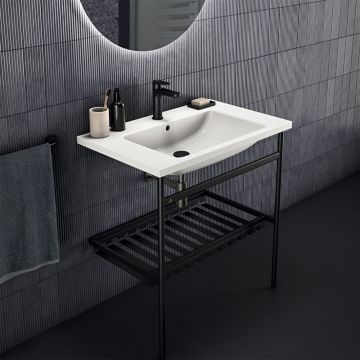 Lavoar suspendat Ideal Standard i.life B alb lucios 81 cm cu orificiu baterie si preaplin