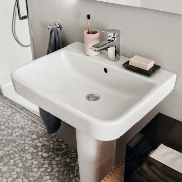 Lavoar suspendat Ideal Standard i.life B alb lucios SmartGuard 55 cm cu orificiu baterie si preaplin
