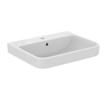 Lavoar suspendat Ideal Standard i.life B alb lucios SmartGuard 60 cm cu orificiu baterie si preaplin