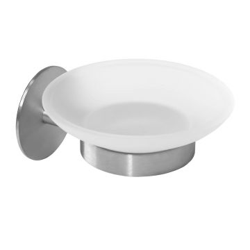 Savoniera Rea design rotund si finisaj nichel - sticla mata