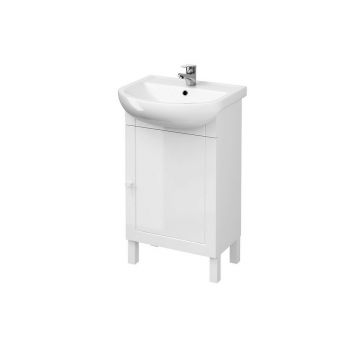 Set dulap baza pe pardoseala si lavoar alb Cersanit Arteco New 876 50 cm
