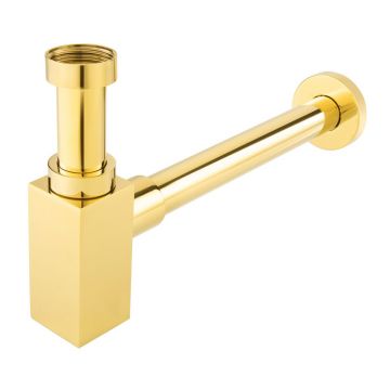 Sifon estetic pentru lavoar FDesign Kleome rectangular auriu lucios