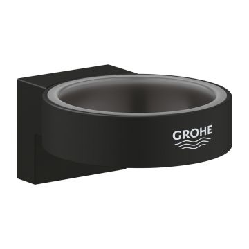 Suport Grohe Selection pentru pahar sau dozator sapun negru mat Phantom Black