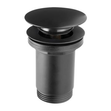 Ventil lavoar Click-Clack FDesign Kleome negru mat cu preaplin