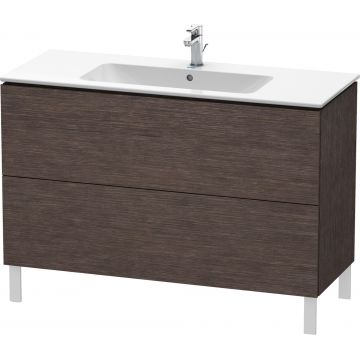 Dulap baza pe pardoseala Duravit L-Cube cu doua sertare 122cm furnir stejar inchis periat