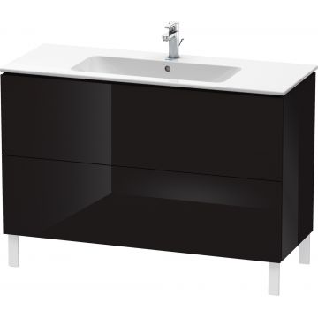 Dulap baza pe pardoseala Duravit L-Cube cu doua sertare 122cm negru lucios