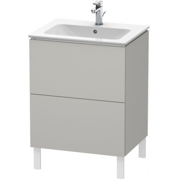 Dulap baza pe pardoseala Duravit L-Cube cu doua sertare 62cm gri beton mat