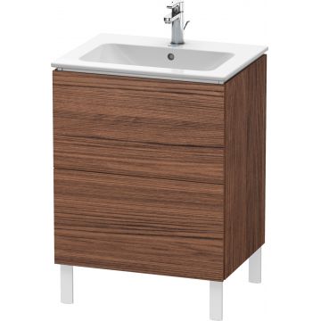 Dulap baza pe pardoseala Duravit L-Cube cu doua sertare 62cm nuc inchis décor