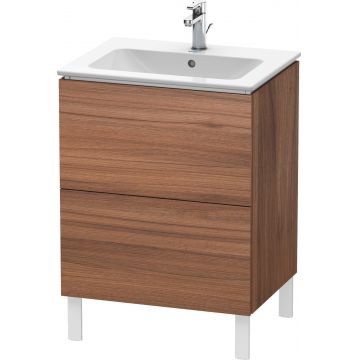 Dulap baza pe pardoseala Duravit L-Cube cu doua sertare 62cm nuc natur decor