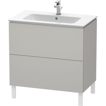 Dulap baza pe pardoseala Duravit L-Cube cu doua sertare 82cm gri beton mat