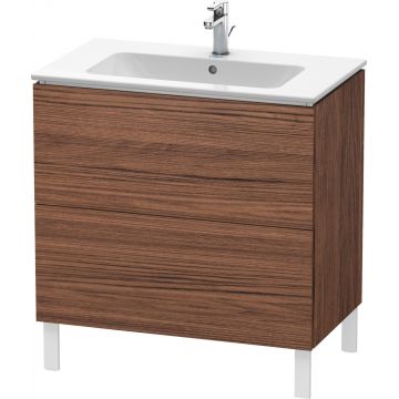 Dulap baza pe pardoseala Duravit L-Cube cu doua sertare 82cm nuc inchis décor