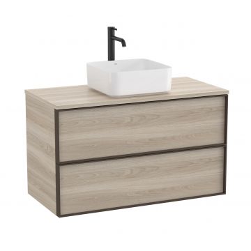 Dulap baza Roca Inspira pentru lavoare pe blat doua sertare 100cm pin alb