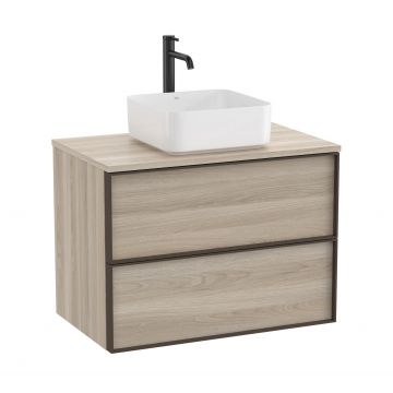 Dulap baza Roca Inspira pentru lavoare pe blat doua sertare 80cm pin alb