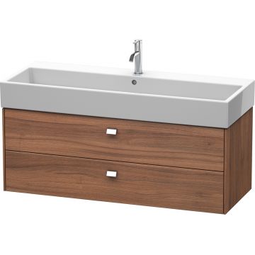 Dulap baza suspendat Duravit Brioso 1184x442mm cu doua sertare nuc natur manere crom