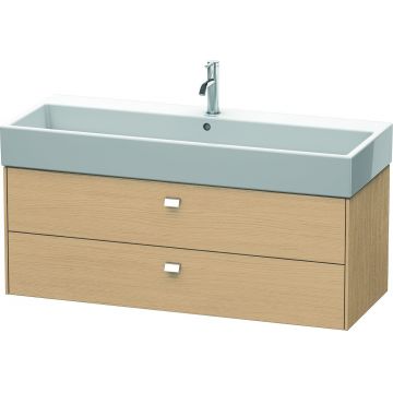 Dulap baza suspendat Duravit Brioso 1184x442mm cu doua sertare stejar natur manere crom