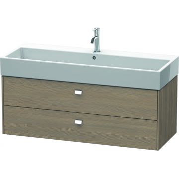Dulap baza suspendat Duravit Brioso 1184x442mm cu doua sertare stejar terra manere crom