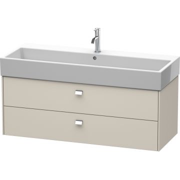 Dulap baza suspendat Duravit Brioso 1184x442mm cu doua sertare taupe mat manere crom
