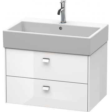 Dulap baza suspendat Duravit Brioso 684x442mm cu doua sertare alb lucios manere crom