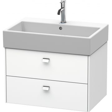 Dulap baza suspendat Duravit Brioso 684x442mm cu doua sertare alb mat manere crom