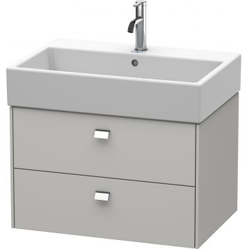 Dulap baza suspendat Duravit Brioso 684x442mm cu doua sertare gri ciment mat manere crom