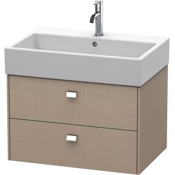 Dulap baza suspendat Duravit Brioso 684x442mm cu doua sertare linen decor manere crom