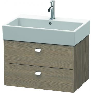 Dulap baza suspendat Duravit Brioso 684x442mm cu doua sertare stejar terra manere crom