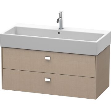 Dulap baza suspendat Duravit Brioso 984x442mm cu doua sertare linen décor manere crom