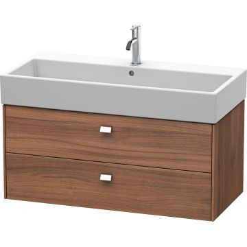 Dulap baza suspendat Duravit Brioso 984x442mm cu doua sertare nuc natur manere crom