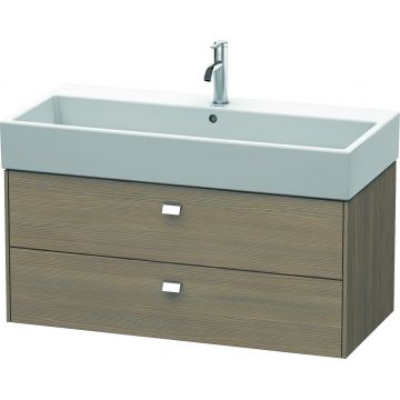 Dulap baza suspendat Duravit Brioso 984x442mm cu doua sertare stejar terra manere crom