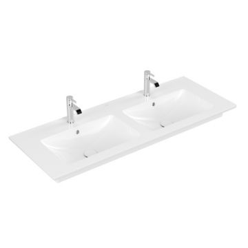 Lavoar dublu Villeroy&Boch Venticello 130x50cm CeramicPlus montare pe mobilier alb