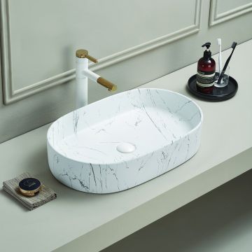 Lavoar pe blat alb/gri Rune Vidar 60 cm