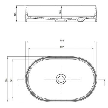Lavoar pe blat gri metalic Deante Silia 55 cm
