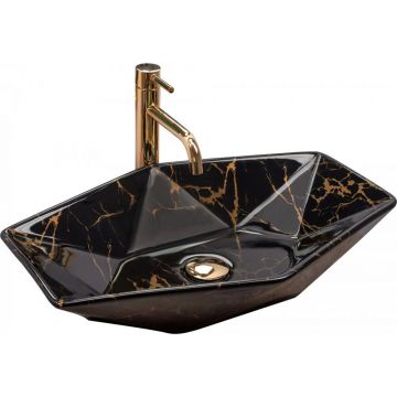 Lavoar pe blat negru/auriu Rune Kari 56.5 cm
