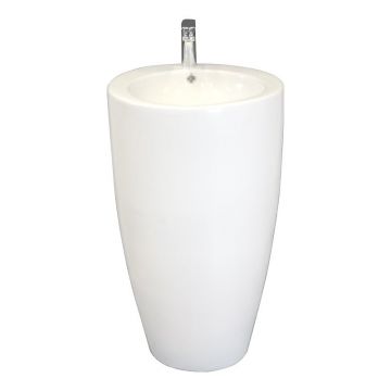 Lavoar stativ, Fluminia, Milady-50, back to wall, rotund, alb