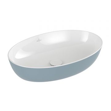 Lavoar tip bol Villeroy & Boch Artis 61x41cm fara orificiu baterie fara preaplin montare pe blat Frozen